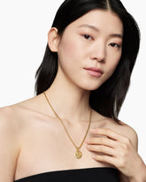Taurus Amulet in 18K Yellow Gold with Diamonds, 19mm